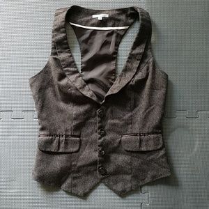 Brown button up vest